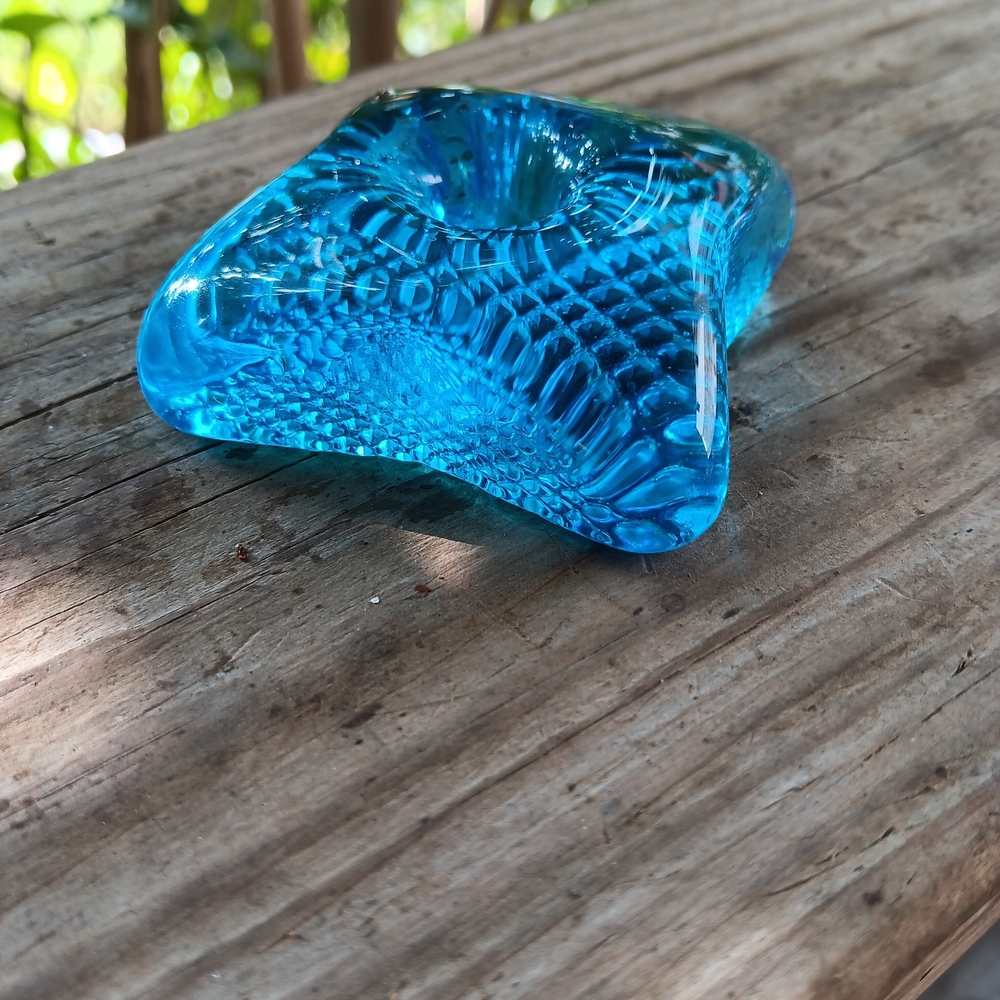 Cobalt Blue Glass Mini Chime Candle Holder